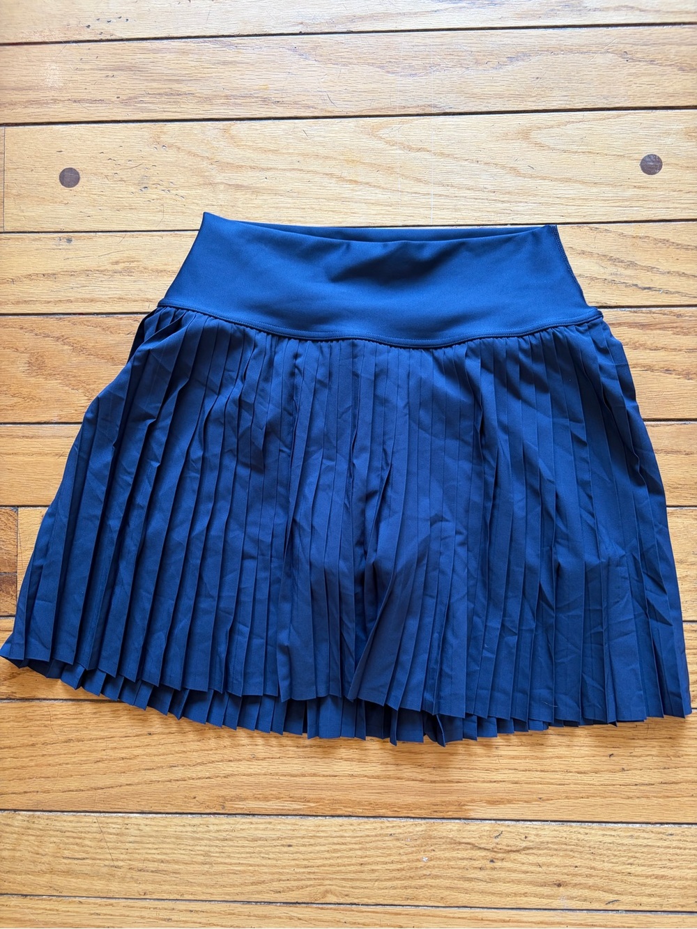 ALO Yoga Navy Pleated Circle Skater Skirt